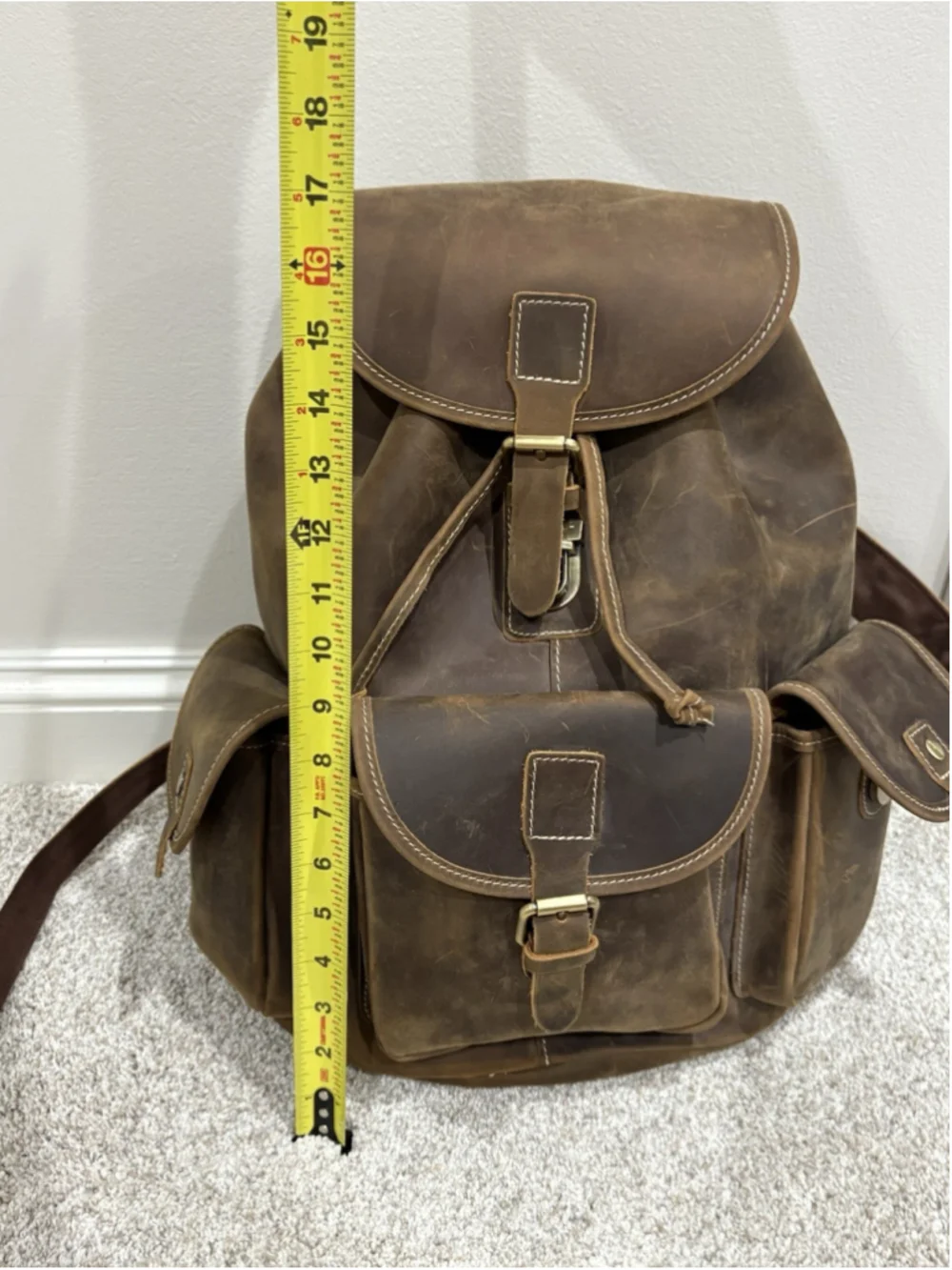 The Asmus Unbranded Brown Leather Backpack Rucksack VERY NICE QUALITY